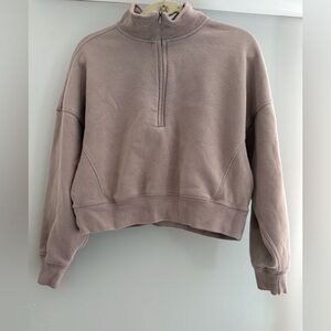 Abercrombie & Fitch Women's Half-Zip Cropped Sweatshirt